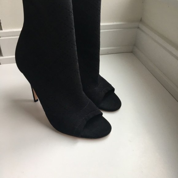Gianvito Rossi Stretch Knit Fabric Peep Toe Bootie 41 EU 10 US - Picture 4 of 8